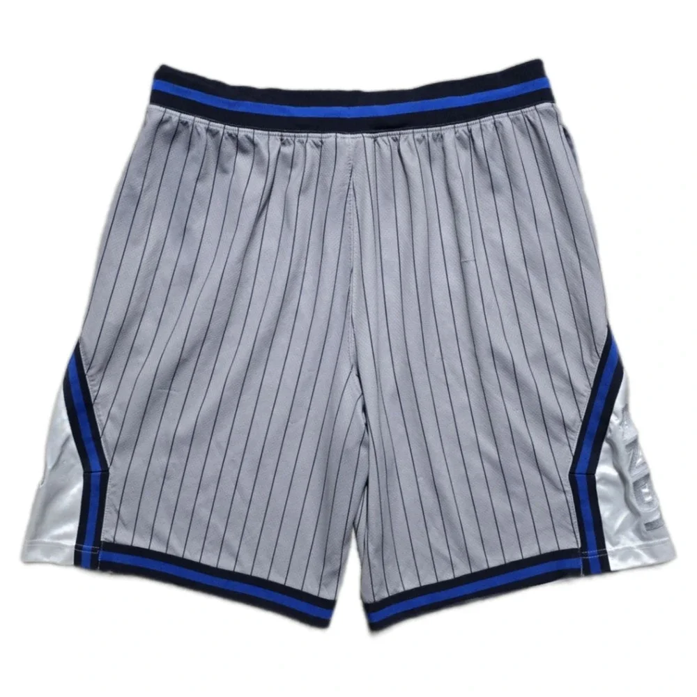 VTG AND1 Dazzle Shorts Mens XL Gray Pinstripe Basketball Dazzle Contrast 90s
